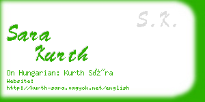 sara kurth business card